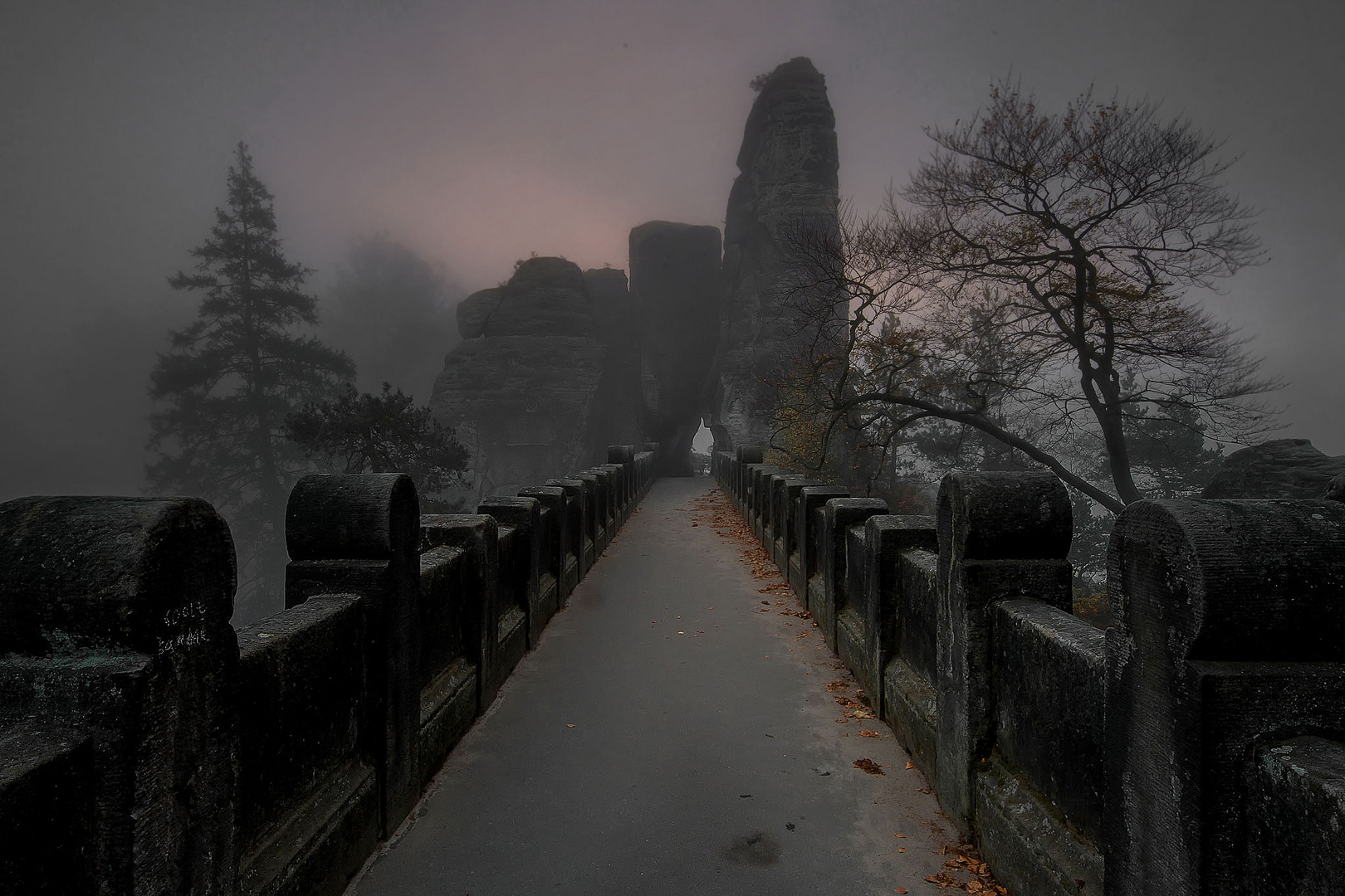 Bastei im Nebel 