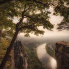 Bastei mit Blick auf die Elbe