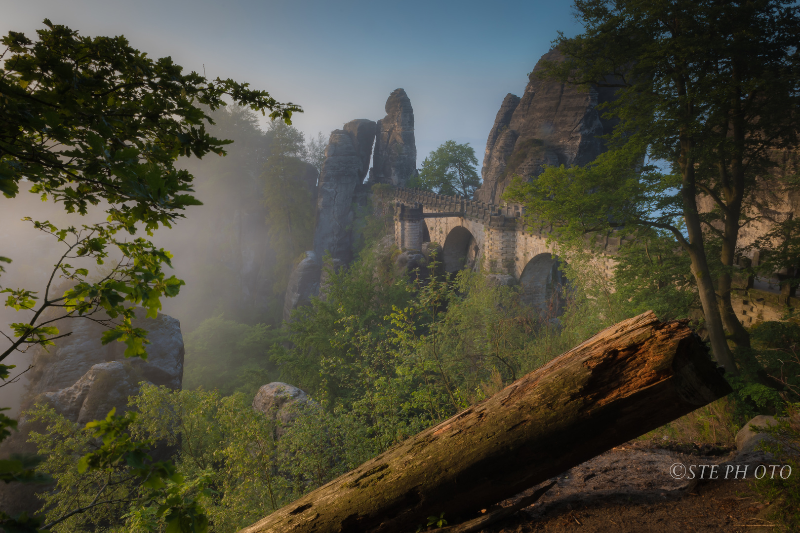 Bastei nach Sonnenaufgang