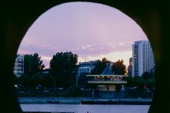 Bastei vom Rheinpark aus fotografiert (1996)