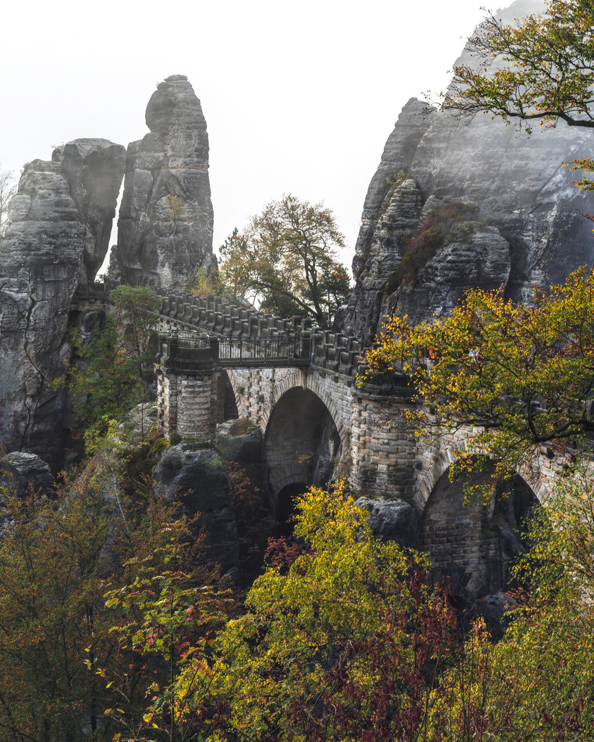 Basteibrücke am frühen Morgen