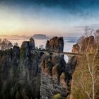 Basteibrücke bei Sonnenaufgang