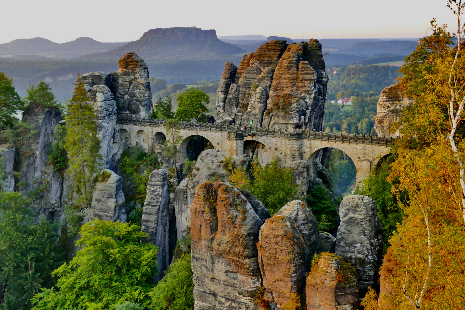 Basteibrücke bei Sonnenaufgang