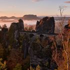 Basteibrücke im Sonnenaufgang