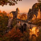 Basteibrücke im Sonnenuntergang