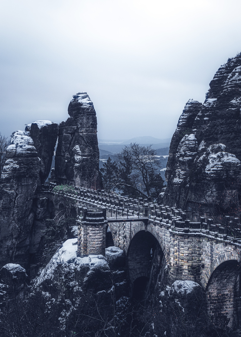 Basteibrücke im Winter