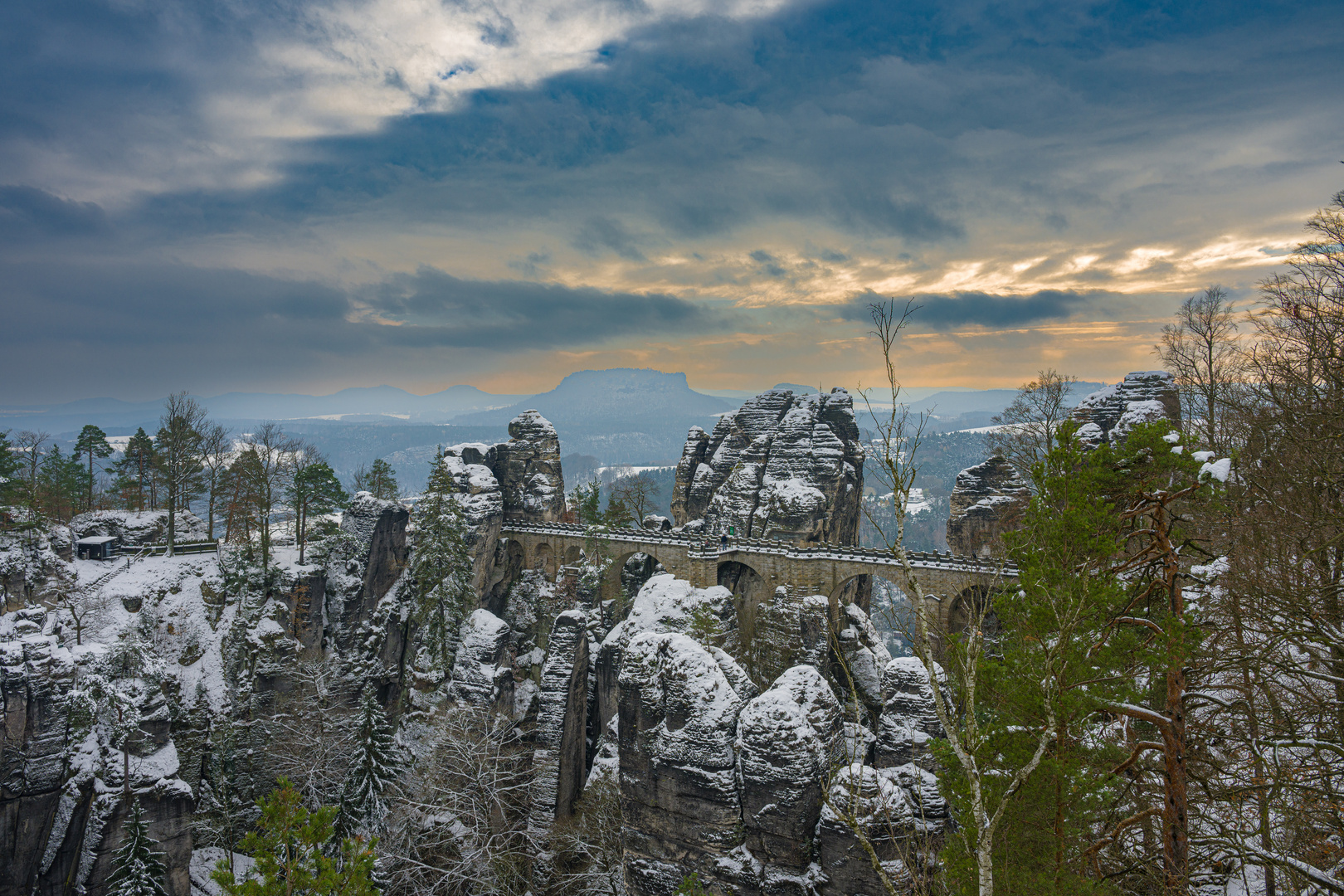 Basteibrücke im Winter