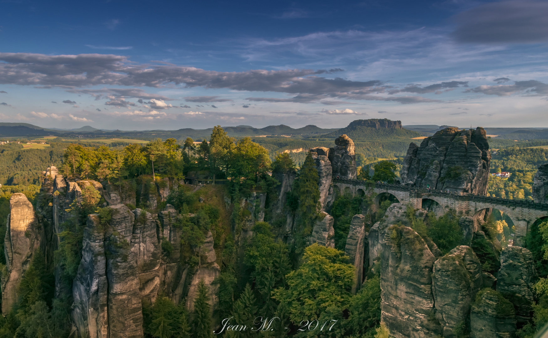 Basteibrücke in der Abendsonne