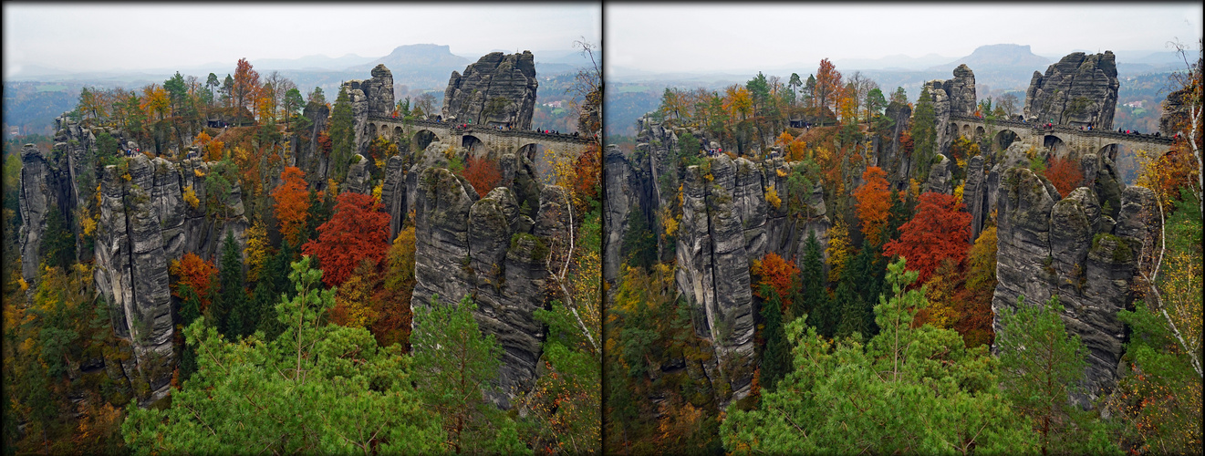  Basteibrücke mit Lilienstein im Hintergrund (3D-X-View)