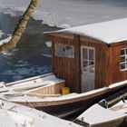 bateau de Loire sous la neige