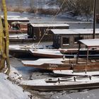 bateaux de Loire sous la neige