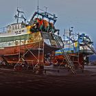 bateaux de peche sur le slipway