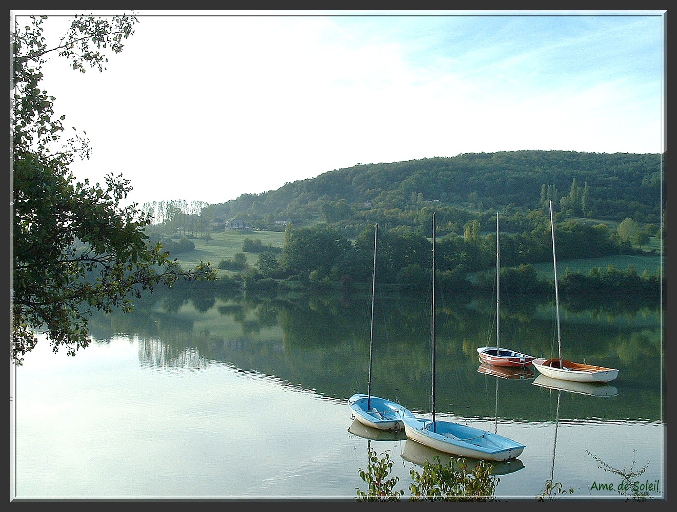 Bateaux endormis, Lac du Causse (Aveyron)