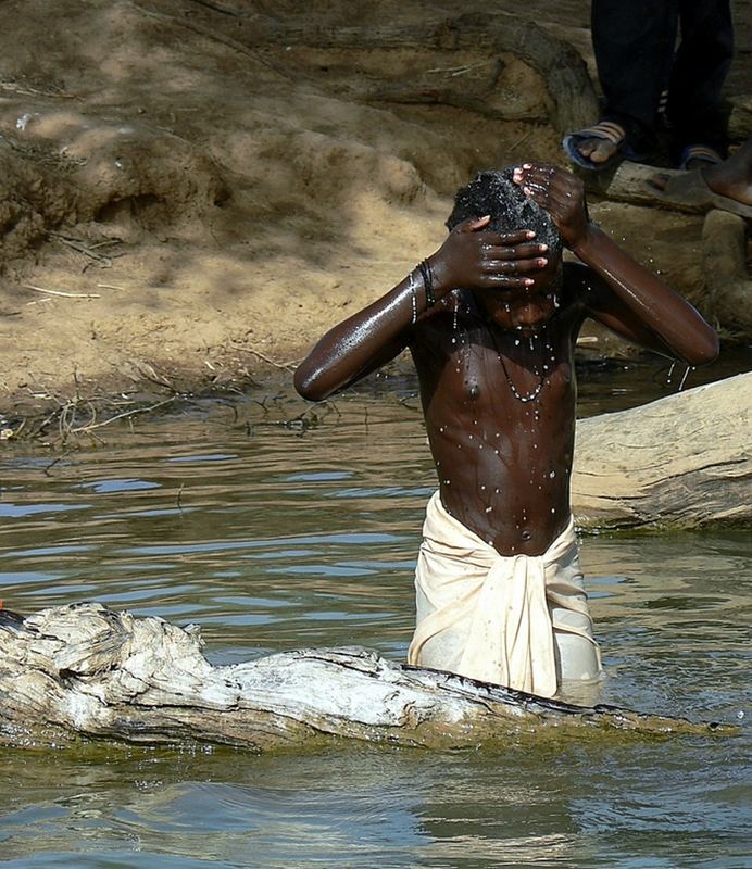 bath in the river