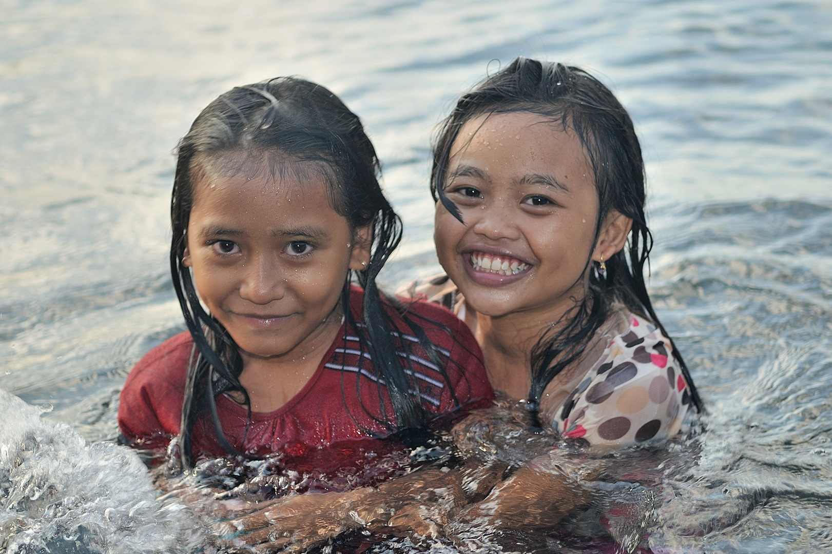 Bathing at the beach in Amed