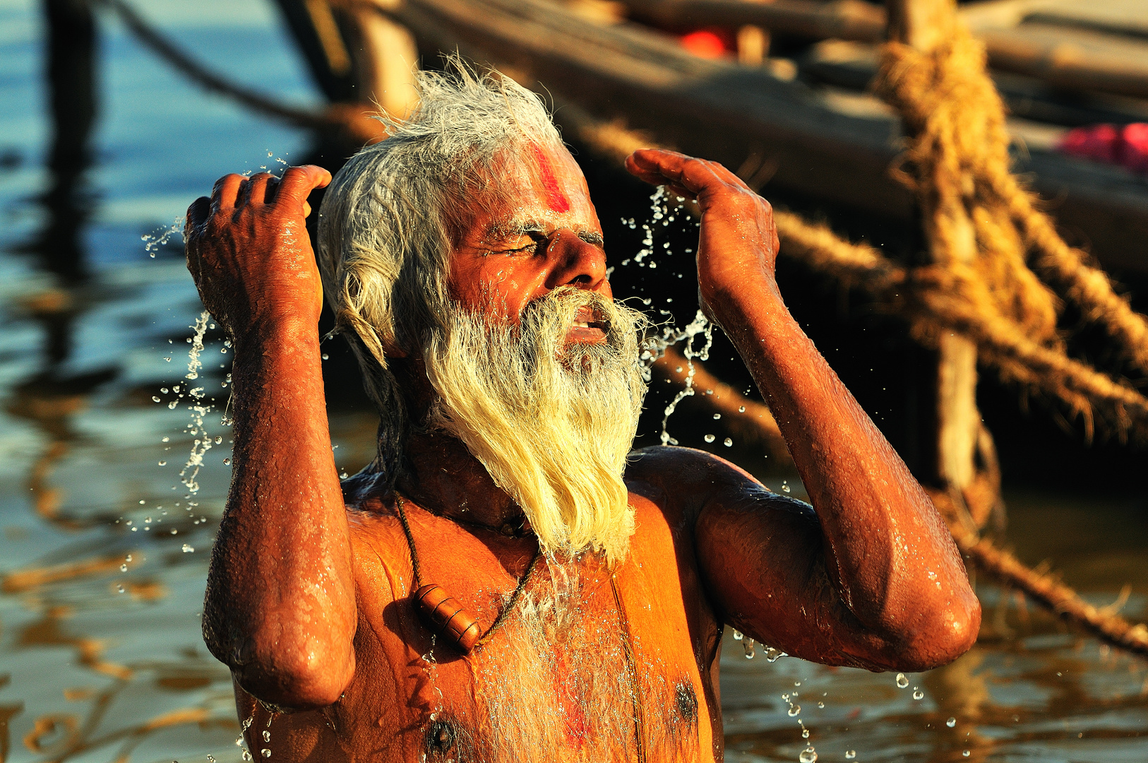 Bathing Sadhu