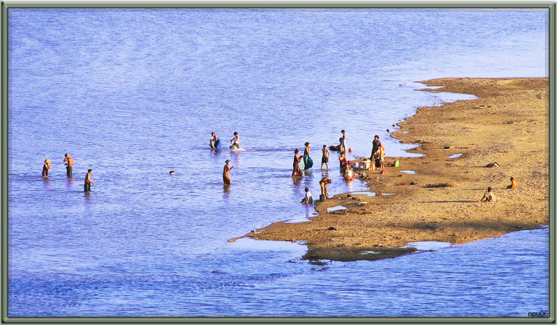 bathing shore of Irrawaddy