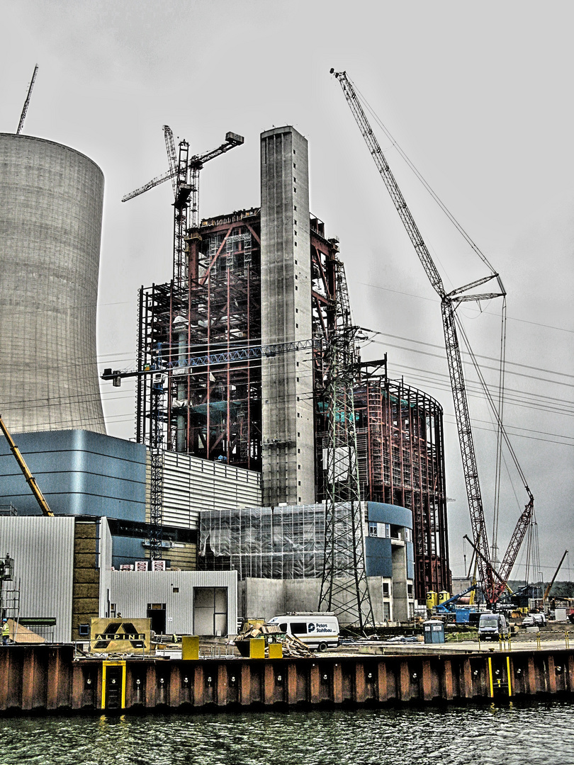 Bau des Kraftwerks in Datteln