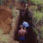 Bau des "Refugio" für Druckereimitarbeiter, Managua 1984