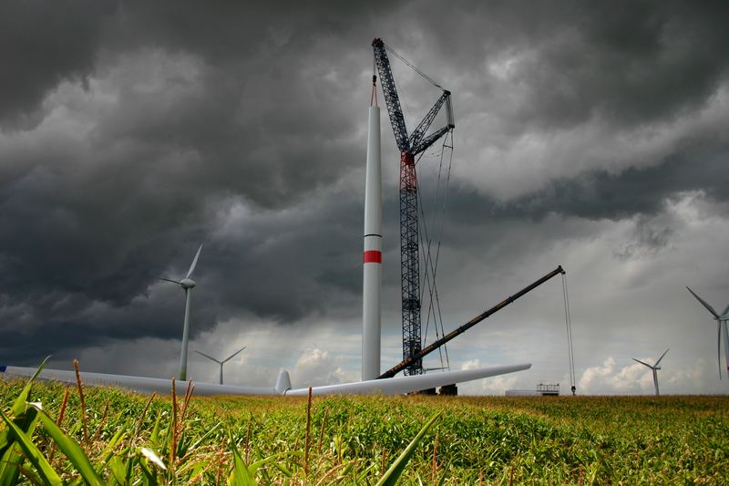 Bau einer modernen "Windmühle"