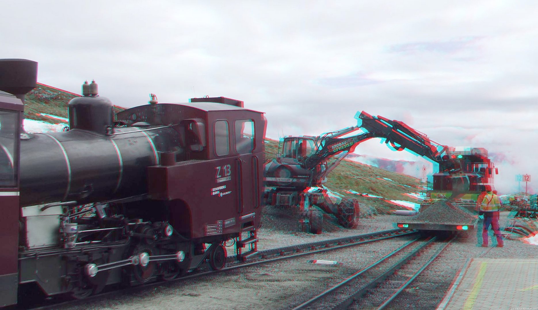 Bauarbeiten bei der Schafbergbahn am Bahnhof Schafberg Spitze