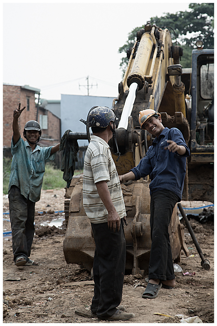 Bauarbeiter, Serie Handwerker und Händler in Vietnam