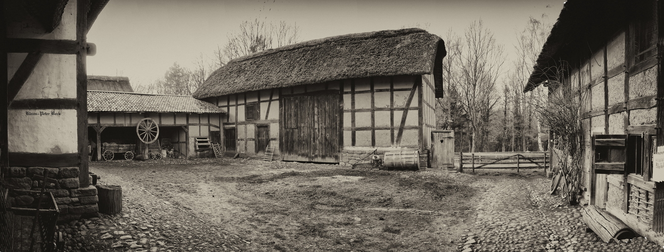 Bauerhof auf Fotoplatte