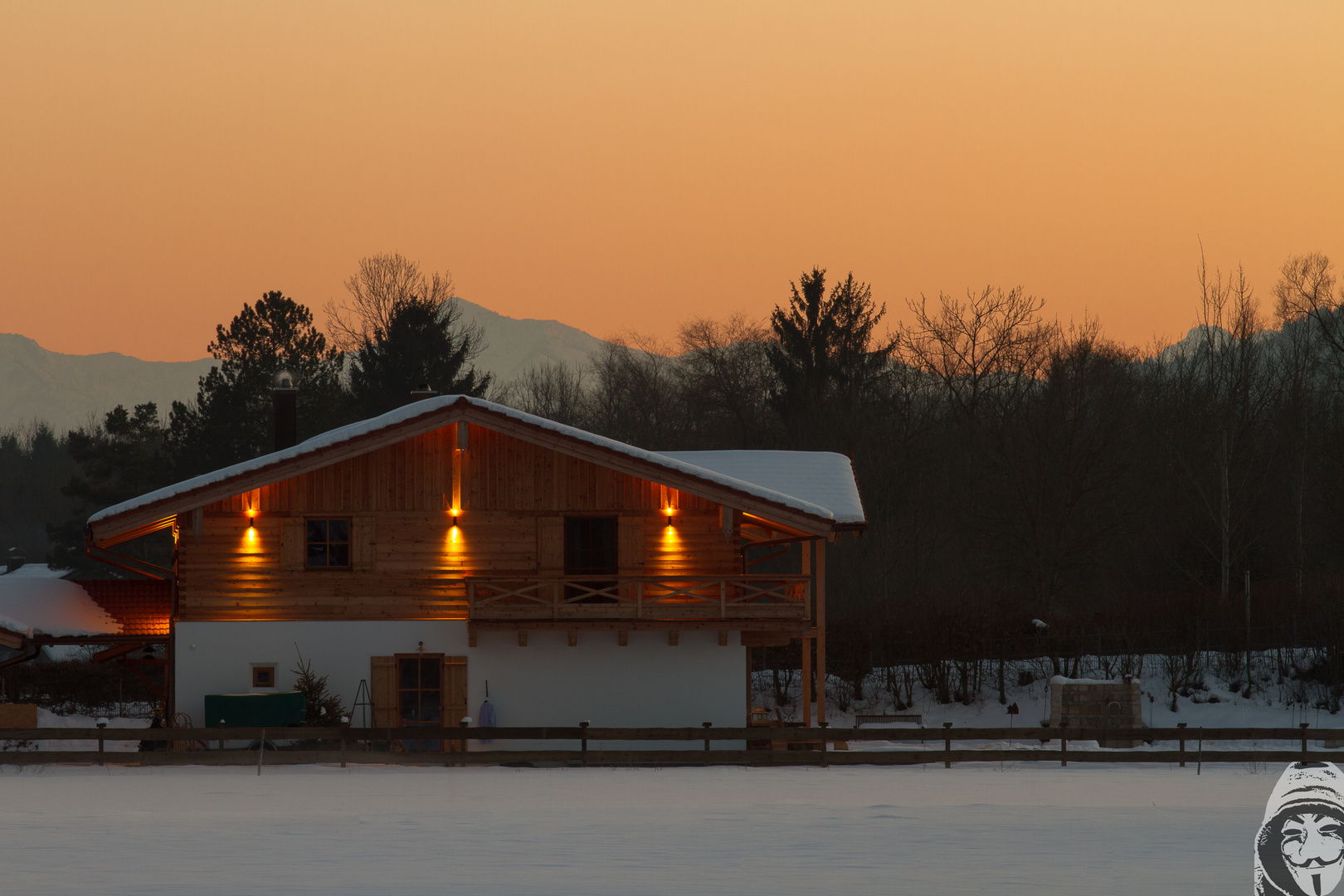 Bauernhaus im Schnee