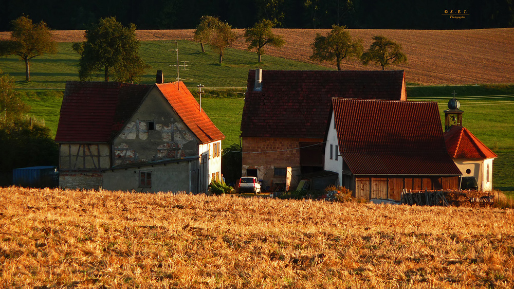 " Bauernhof mit Kapelle bei Dächingen "