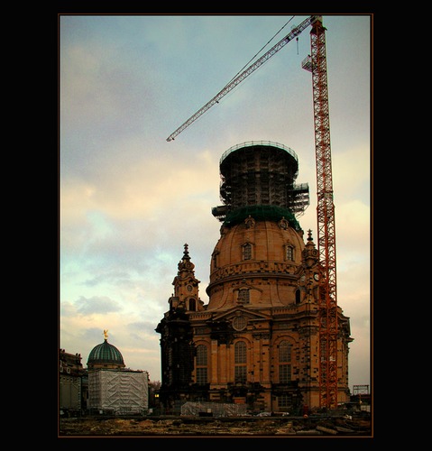 Baufortschritt an der Frauenkirche