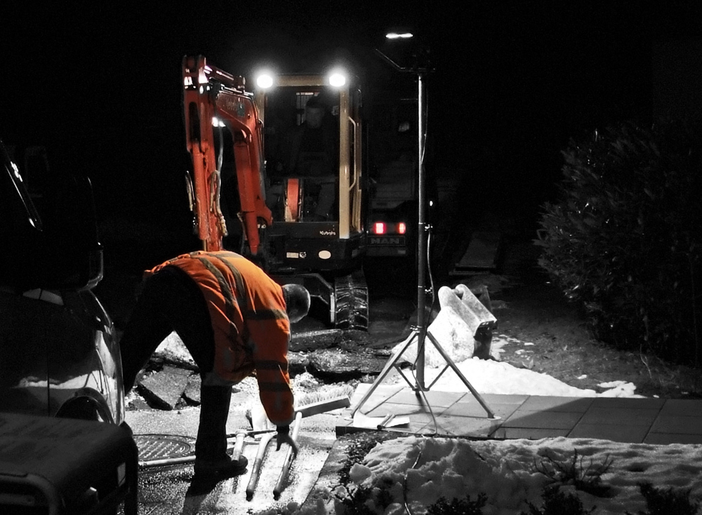 Bauhof - Wasserrohrbruch Samstag-Nacht