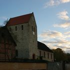 Baum durchdringt Scheune neben der Johanneskirche Altensalzwedel