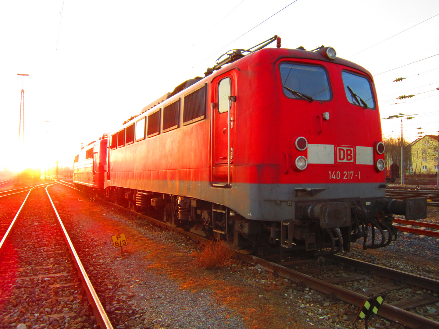 Baureihe 140 Loknummer 217-7 im Bw Ulm 22.02.2012