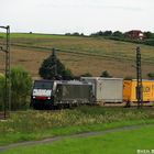 Baureihe 189 mit Containerzug in Melsungen