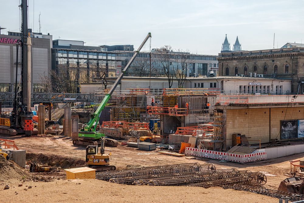 Baustelle am Freitagmittag...