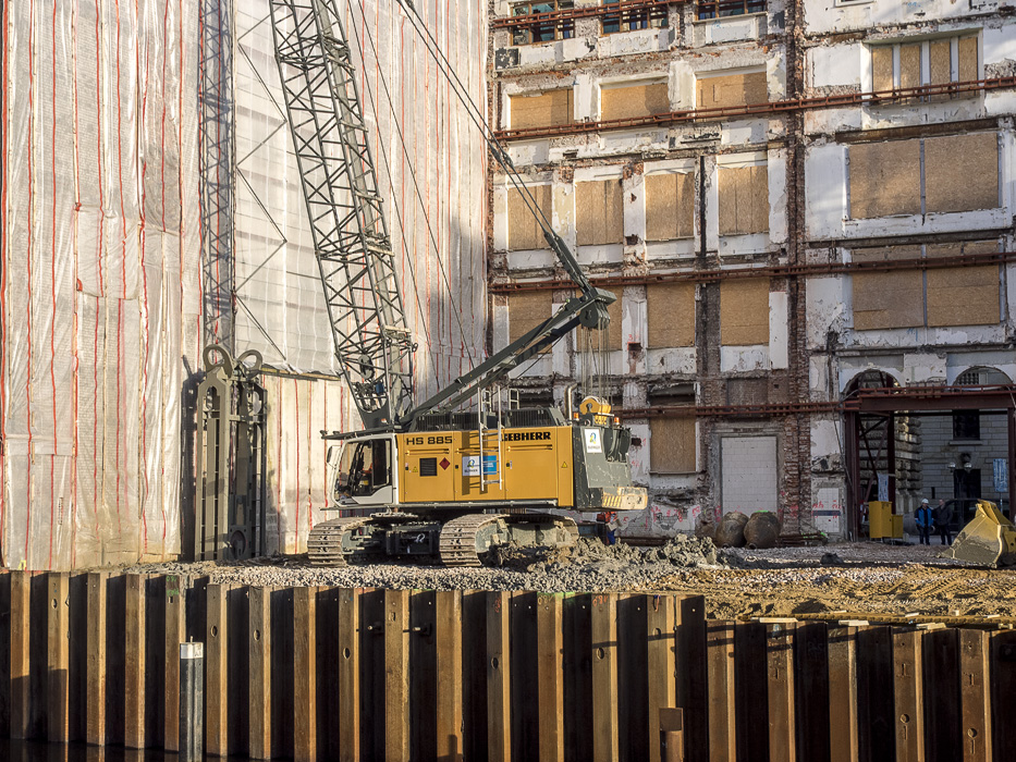 Baustelle am Hamburger Rathaus-Fleet