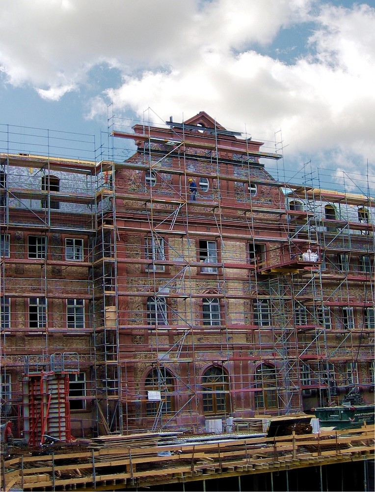 Baustelle am Mainzer Kaufhofparkhaus - neuer Dalberger Hof