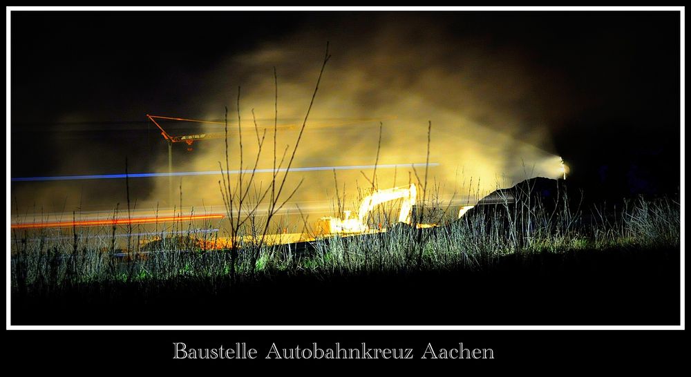 Baustelle Autobahnkreuz Aachen.