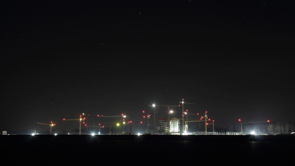 Baustelle bei Nacht