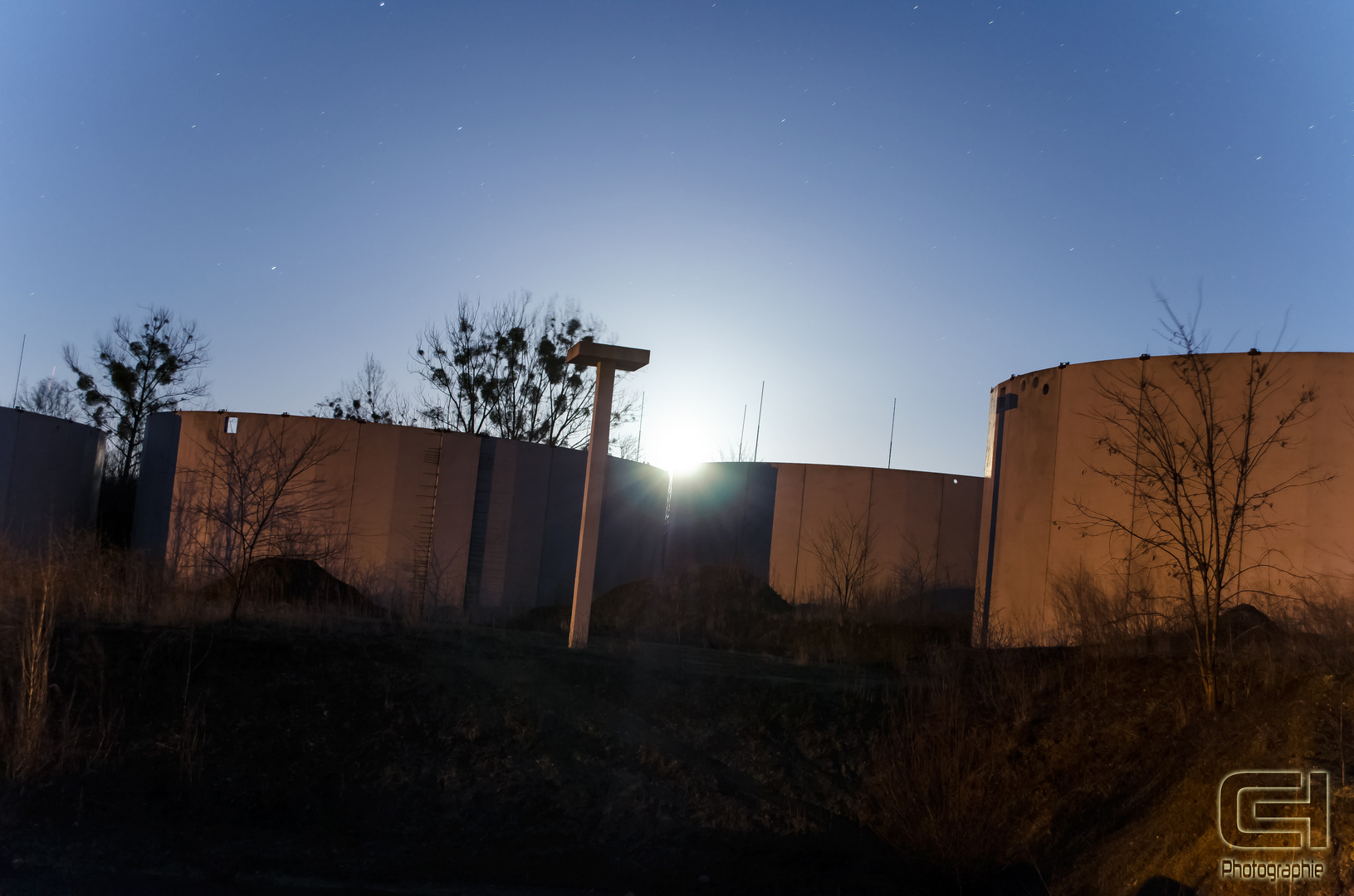 Baustelle bei Nacht