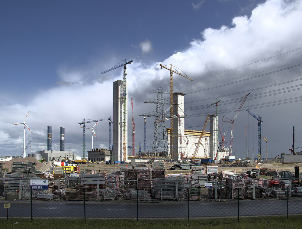 Baustelle des Kohlekraftwerks Moorburg am 12. Juni 2009
