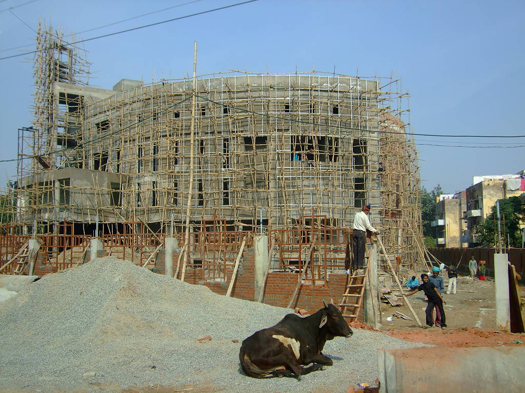 Baustelle in Delhi