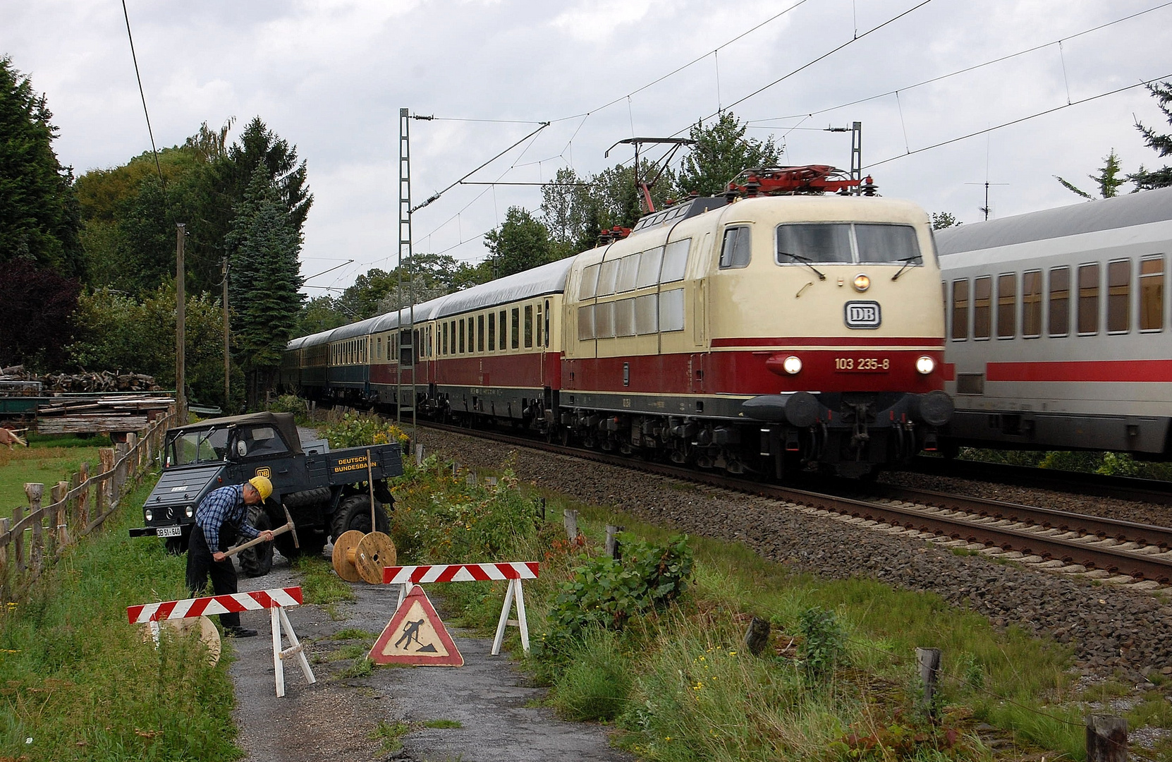 Baustelle in den 80er Jahren kurz vor Münster...