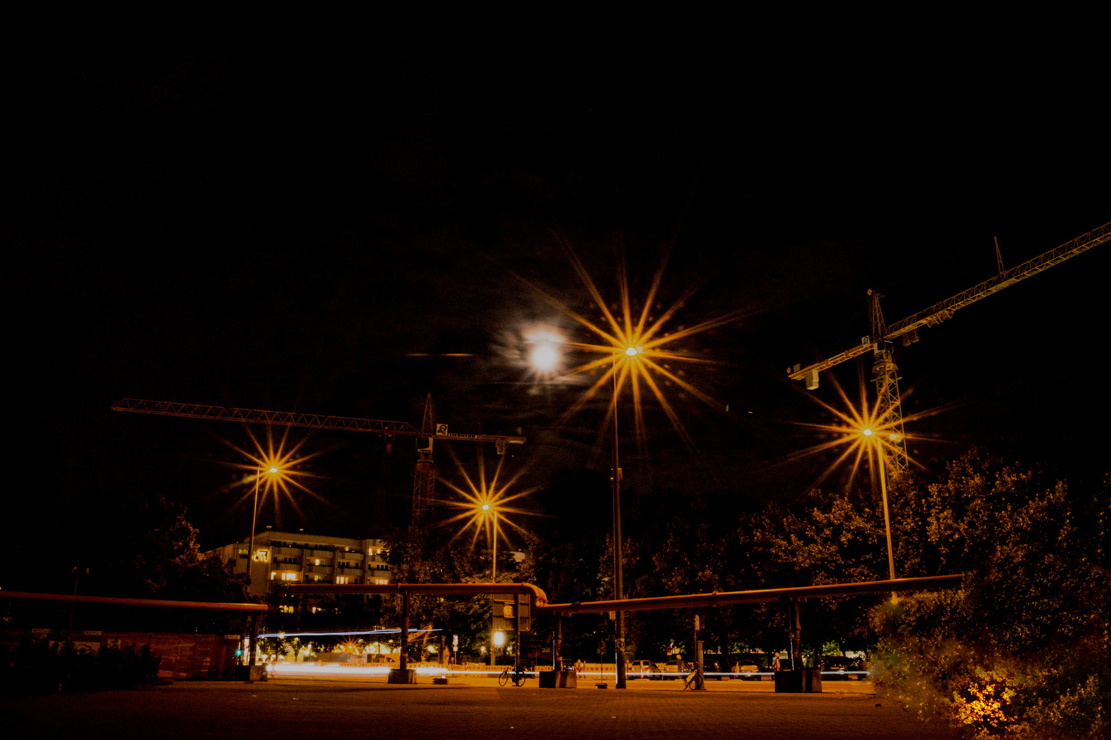 Baustelle in der Nacht