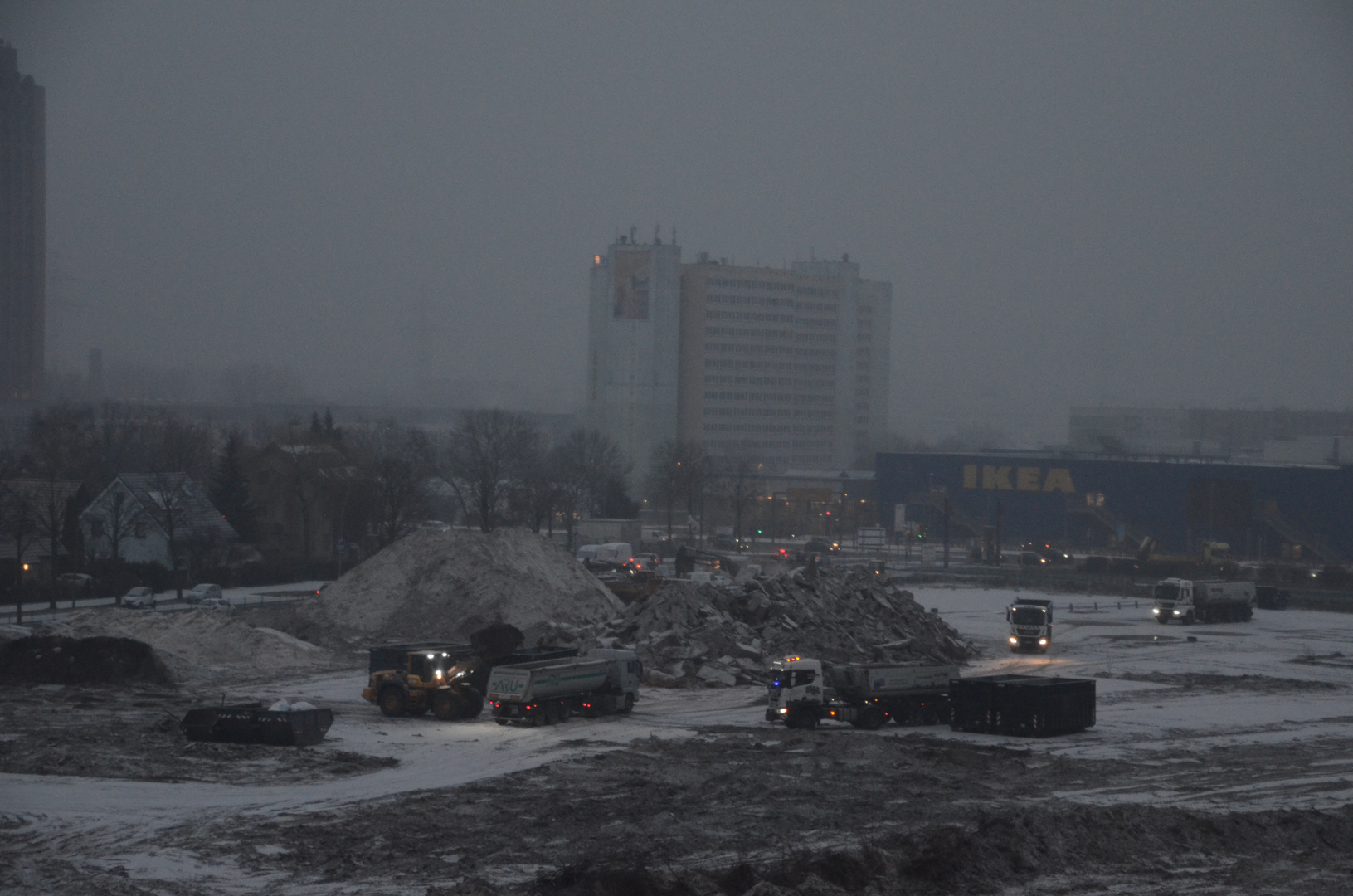 Baustelle in grau