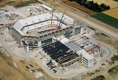 baustelle mannheim-arena,luftaufnahme