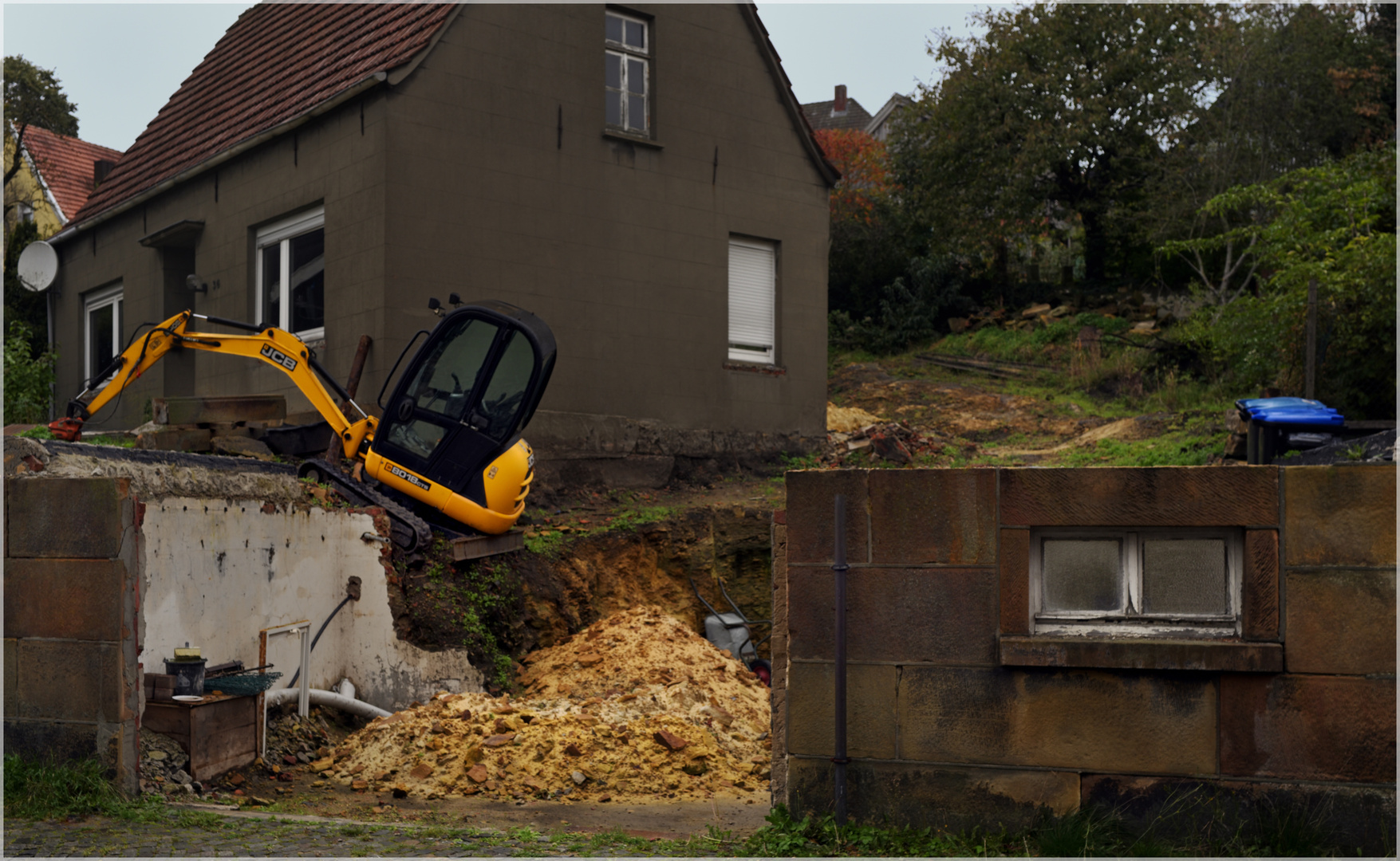 Baustelle mit Bagger