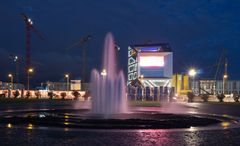 Baustelle Stadtschloss am Abend