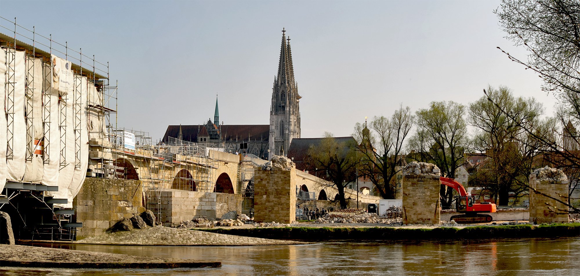 Baustelle "Steinerne Brücke" in Regensburg