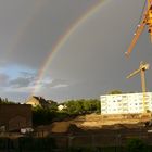 Baustelle und Regenbogen